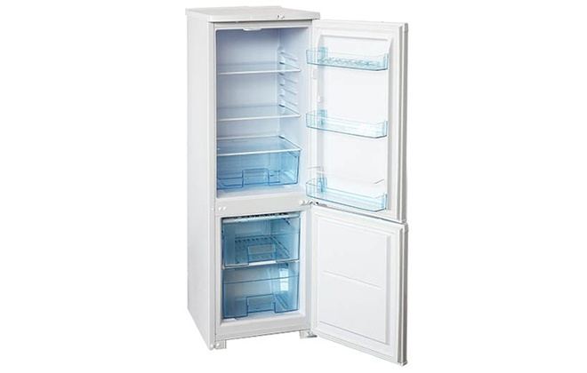 Холодильник Бірюса 118 з відкритими дверцятами