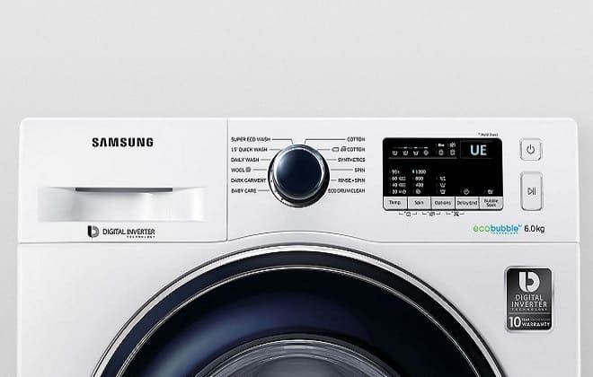 Помилка UE на табло пральної машини Samsung