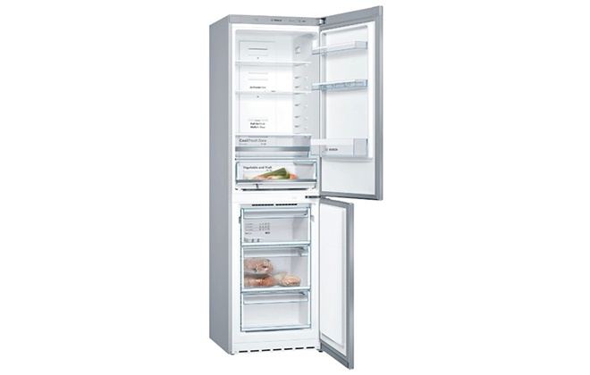 Холодильник Bosch Serie 4 KGN39VL1MR з відкритими дверцятами