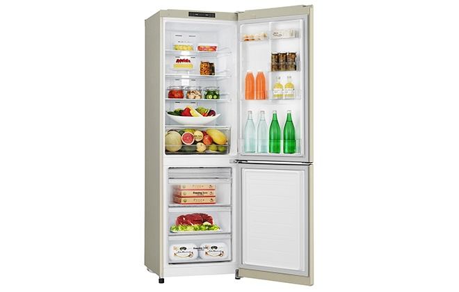 Холодильник LG GA-B419SYJL з продуктами