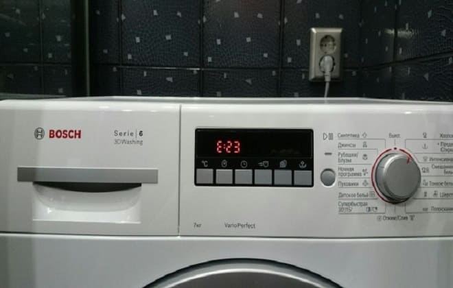 Помилка Е23 на табло пральної машини Bosch