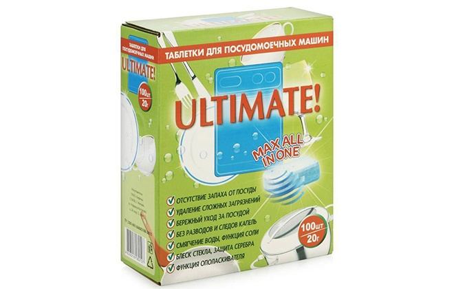 Упаковка Ultimate з таблетками для посудомийки