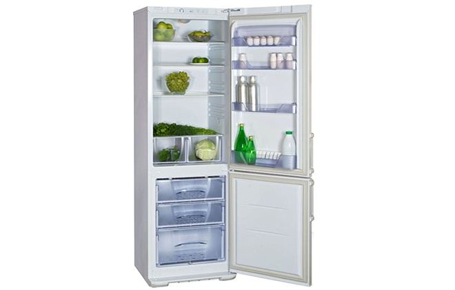 Холодильник Бірюса 127 з продуктами