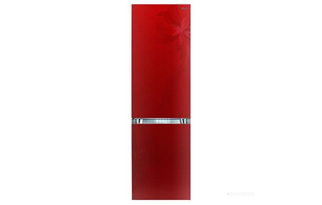 Червоний дизайнерський холодильник LG GA-B489TGRF